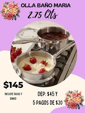 Princess House Stainless Steel Double Saucepan Set - Silver